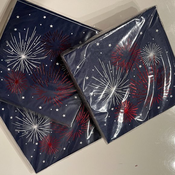 Lunch Napkins - Fireworks Lunch Napkins 3 Packages, 40 Napkins Each (New) - Picture 2 of 11